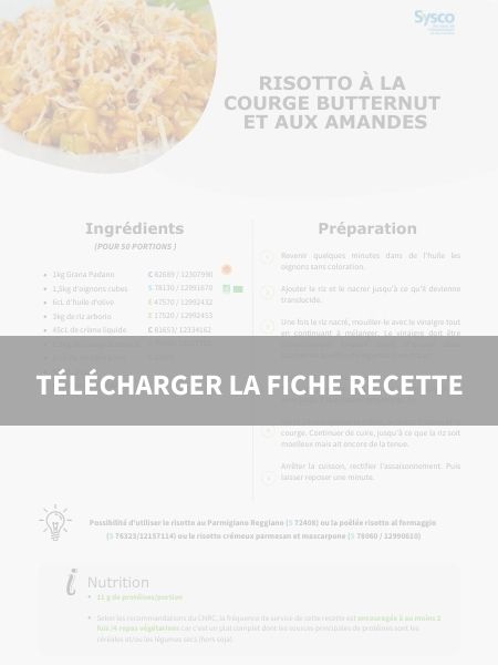 Fiche Recette - Risotto à la courge butternut et aux amandes